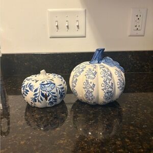 Blue and White Decorative Pumpkins